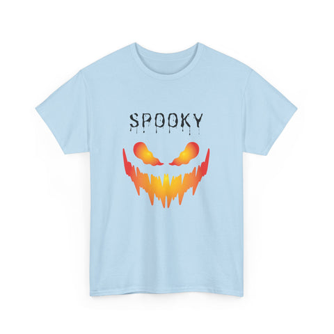 Spooky Halloween Tees, Unisex Heavy Cotton Tee for Fall, Ghostly Graphics Shirt, Halloween Apparel