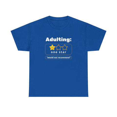 Funny Adulting Unisex Heavy Cotton Tee, Perfect Gift for Graduates, Birthdays, Casual Wear, Humor Shirt, Everyday Laughs