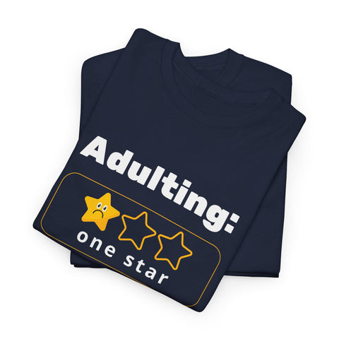 Funny Adulting Unisex Heavy Cotton Tee, Perfect Gift for Graduates, Birthdays, Casual Wear, Humor Shirt, Everyday Laughs
