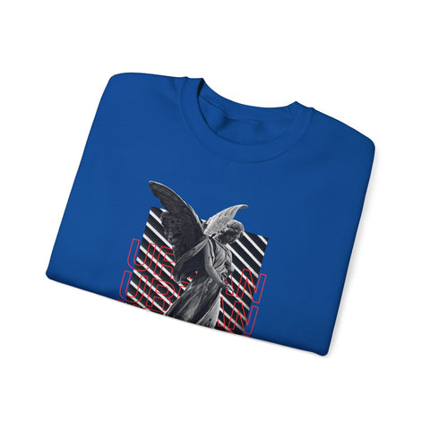 Urban Angel Graphic Sweatshirt, Unisex Crewneck Sweatshirt, Casual Streetwear, Perfect for Gift, Cozy Layering