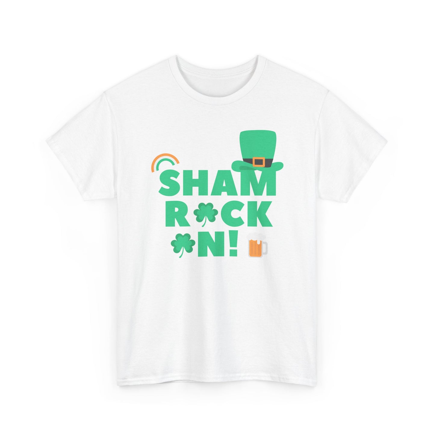 Shamrock On Unisex Heavy Cotton Tee - St Patrick's Day Celebration Shirt