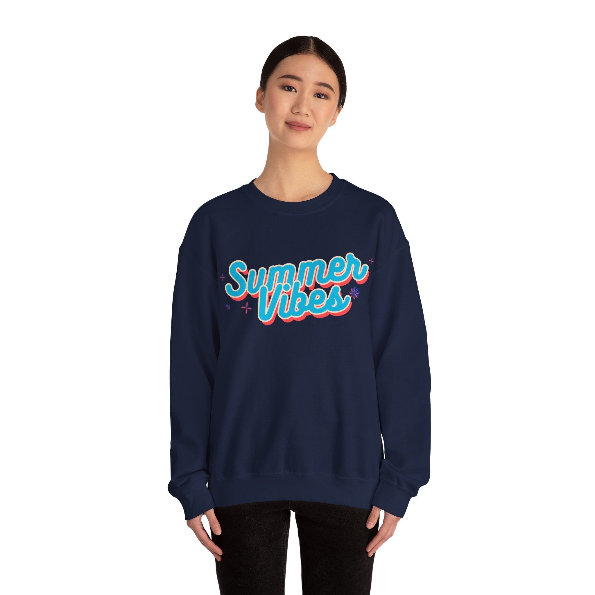 Retro Summer Vibes Crewneck Sweatshirt, Cozy Unisex Pullover, Perfect for Pool Parties, Beach Days, Summer Festivals, Gift Idea
