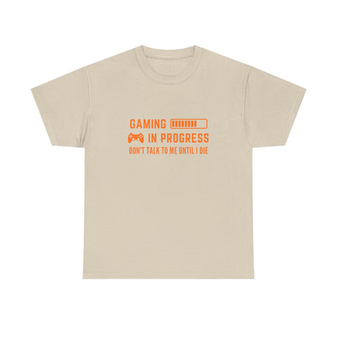Gaming In Progress Unisex Heavy Cotton Tee, Gamer Gift, Funny Shirt, Birthday Present, Video Game Lover Tee, Casual Wear
