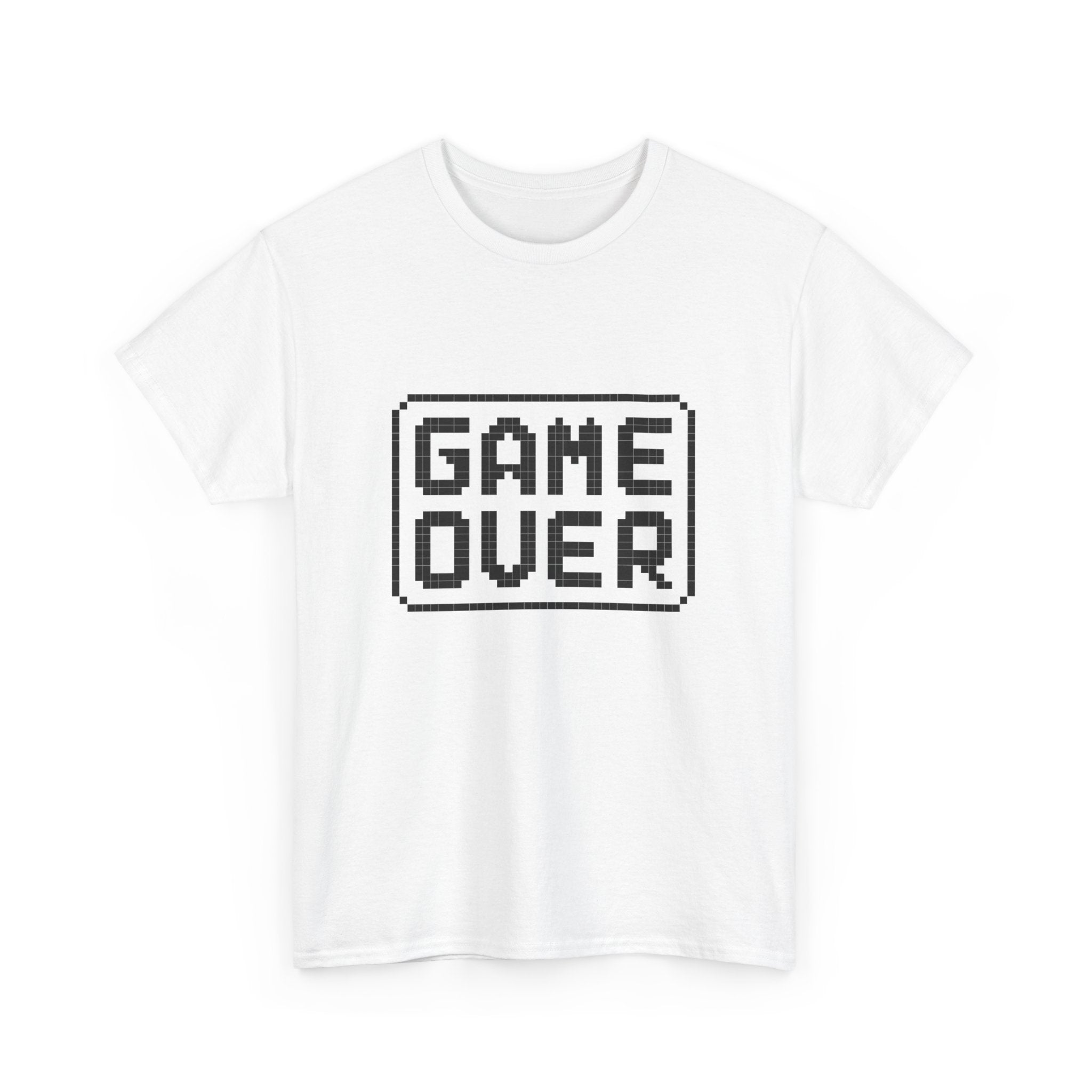 Game Over Unisex Heavy Cotton Tee, Retro Gamer Shirt, Video Game T-Shirt, Casual Gaming Apparel