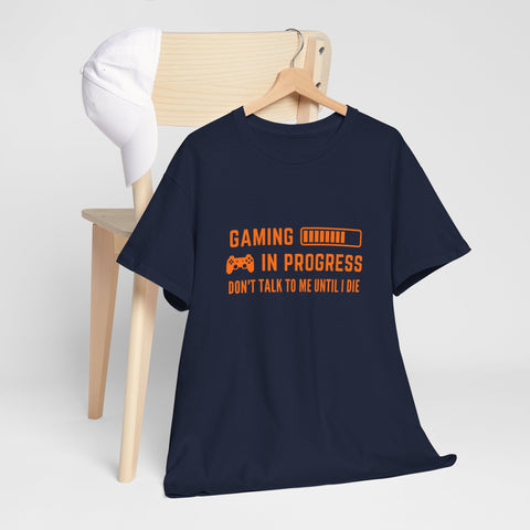 Gaming In Progress Unisex Heavy Cotton Tee, Gamer Gift, Funny Shirt, Birthday Present, Video Game Lover Tee, Casual Wear