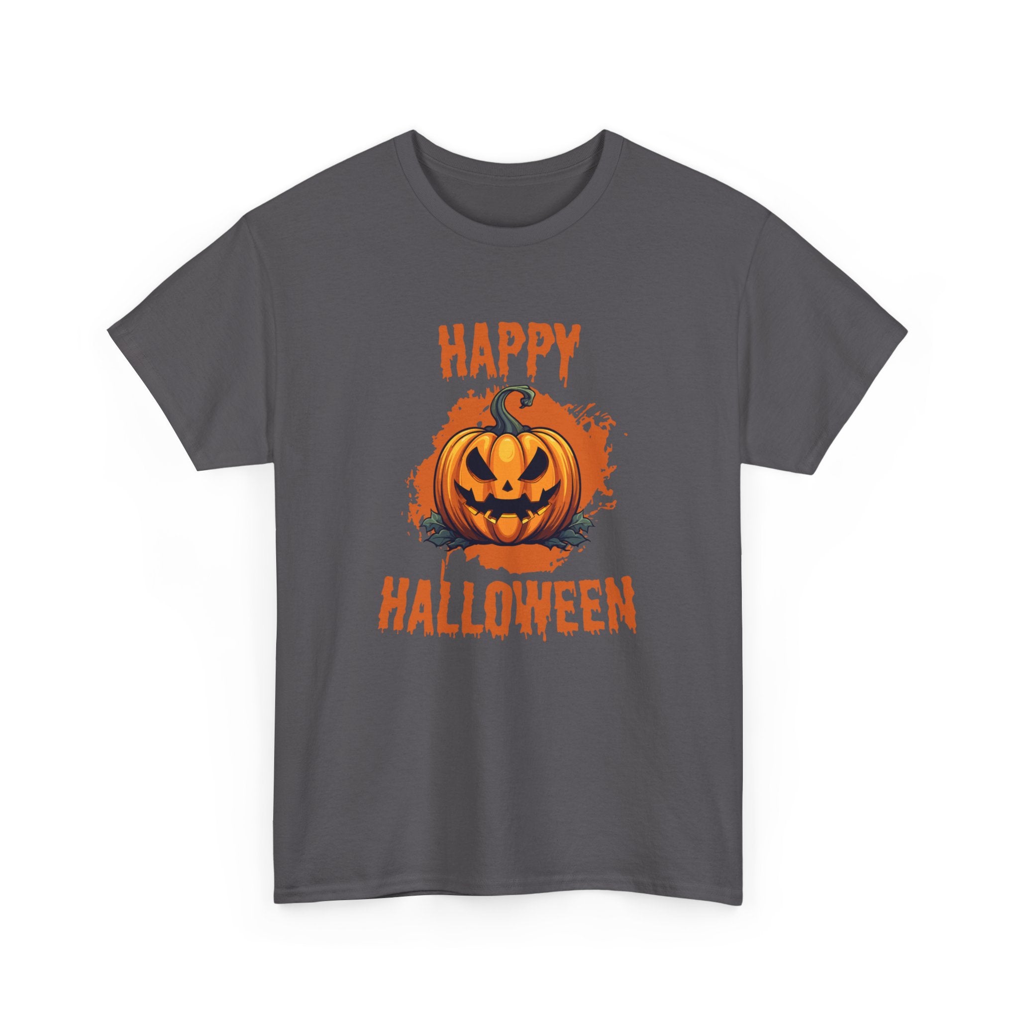Halloween Unisex Heavy Cotton Tee, Spooky Pumpkin Graphic, Fall Festival Shirt, Halloween Party Top, Casual Autumn Apparel
