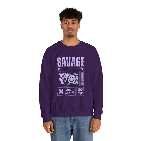Savage Graphic Crewneck Sweatshirt, Unisex Sweatshirt, Casual Streetwear, Cozy Apparel for All Occasions