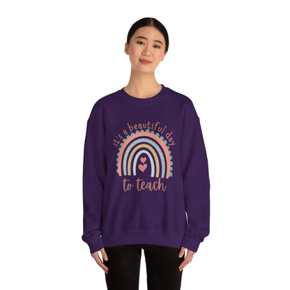 Rainbow Teacher Sweatshirt - Perfect Gift for Educators, Classroom Apparel, Cozy Style for Teachers, Back to School