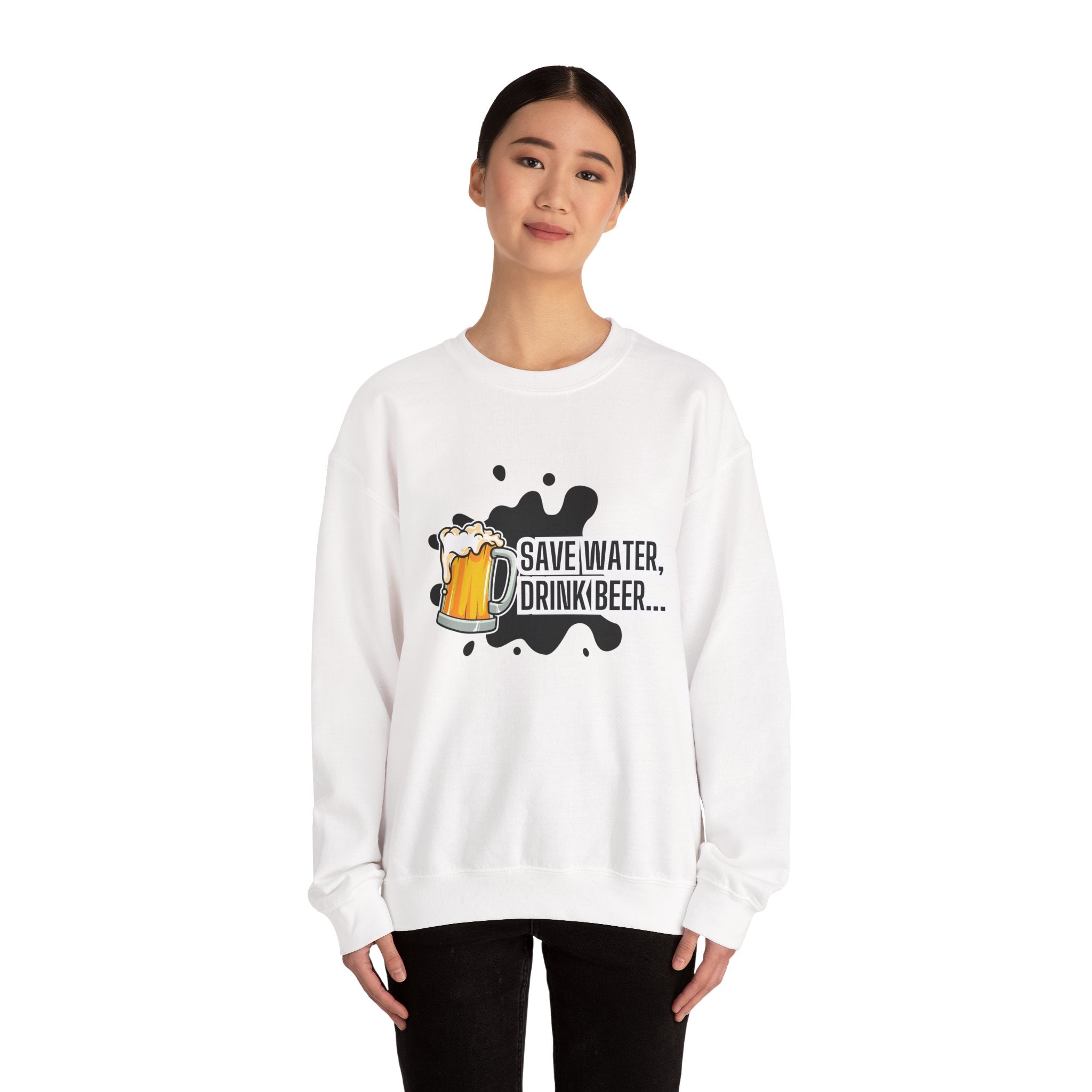 Humorous Beer Lover Sweatshirt, Save Water Drink Beer Crewneck, Gift for Beer Enthusiasts, Men's & Women's Apparel, Funny Drinking Top