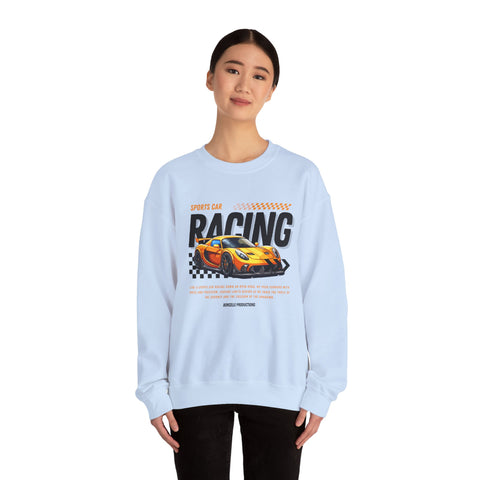 Sporty Racing Sweatshirt for Car Enthusiasts, Unisex Crewneck Pullover, Perfect for Racing Events, Casual Wear