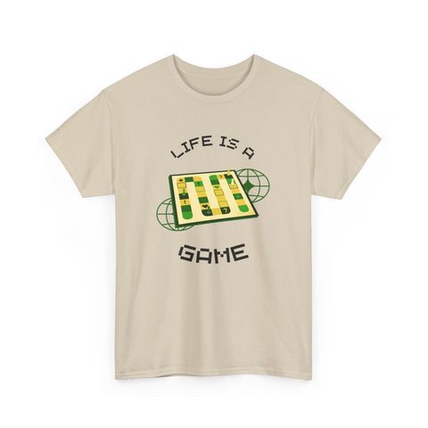 Life is a Game Unisex Heavy Cotton Tee, Casual Wear, Fun Gaming T-Shirt, Everyday Comfort