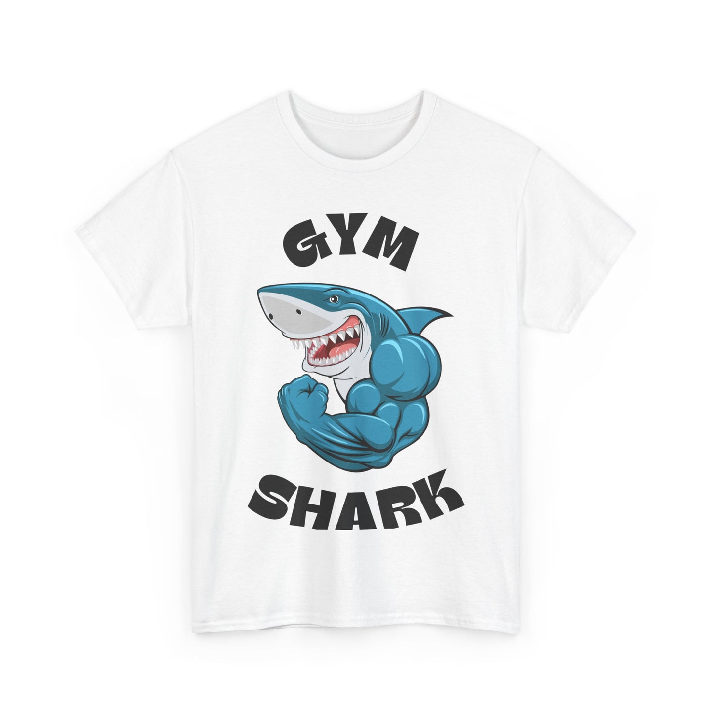 Gym Shark Unisex Tee, Fitness Enthusiasts Workout T-shirt, Funny Gym Shirt, Gift for Gym Lovers, Casual Wear, Heavy Cotton Shirt