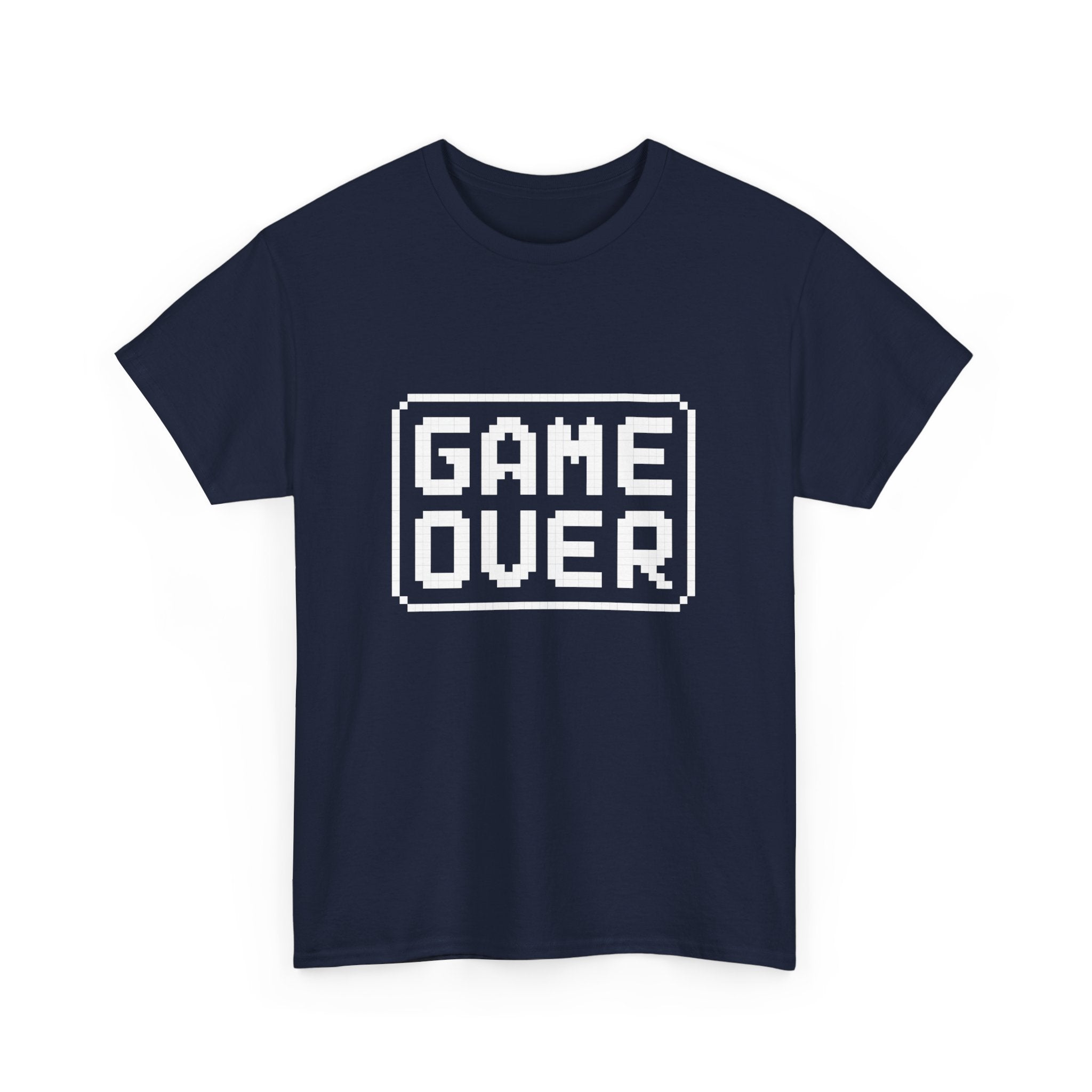Game Over Unisex Heavy Cotton Tee, Retro Gamer Shirt, Video Game T-Shirt, Casual Gaming Apparel