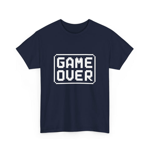 Game Over Unisex Heavy Cotton Tee, Retro Gamer Shirt, Video Game T-Shirt, Casual Gaming Apparel