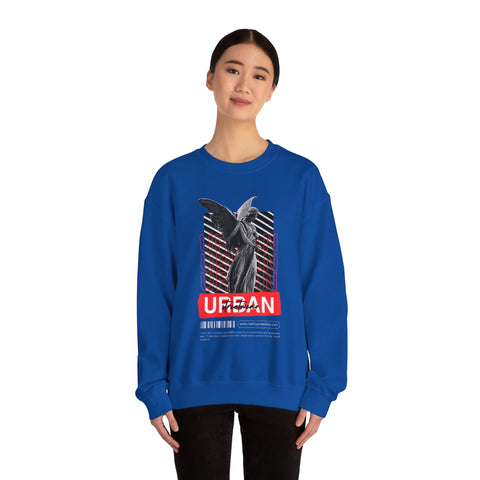 Urban Angel Graphic Sweatshirt, Unisex Crewneck Sweatshirt, Casual Streetwear, Perfect for Gift, Cozy Layering
