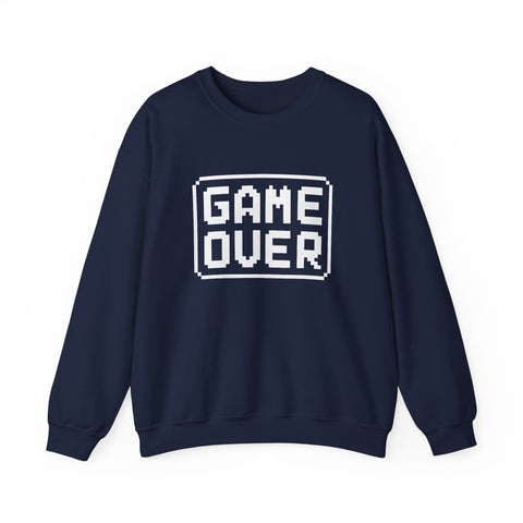 Pixel Art Game Over Sweatshirt, Retro Gaming Sweater, Cozy Unisex Pullover, Perfect Gift for Gamers, Versatile Casual Wear