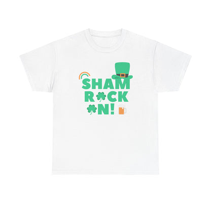 Shamrock On Unisex Heavy Cotton Tee - St Patrick's Day Celebration Shirt