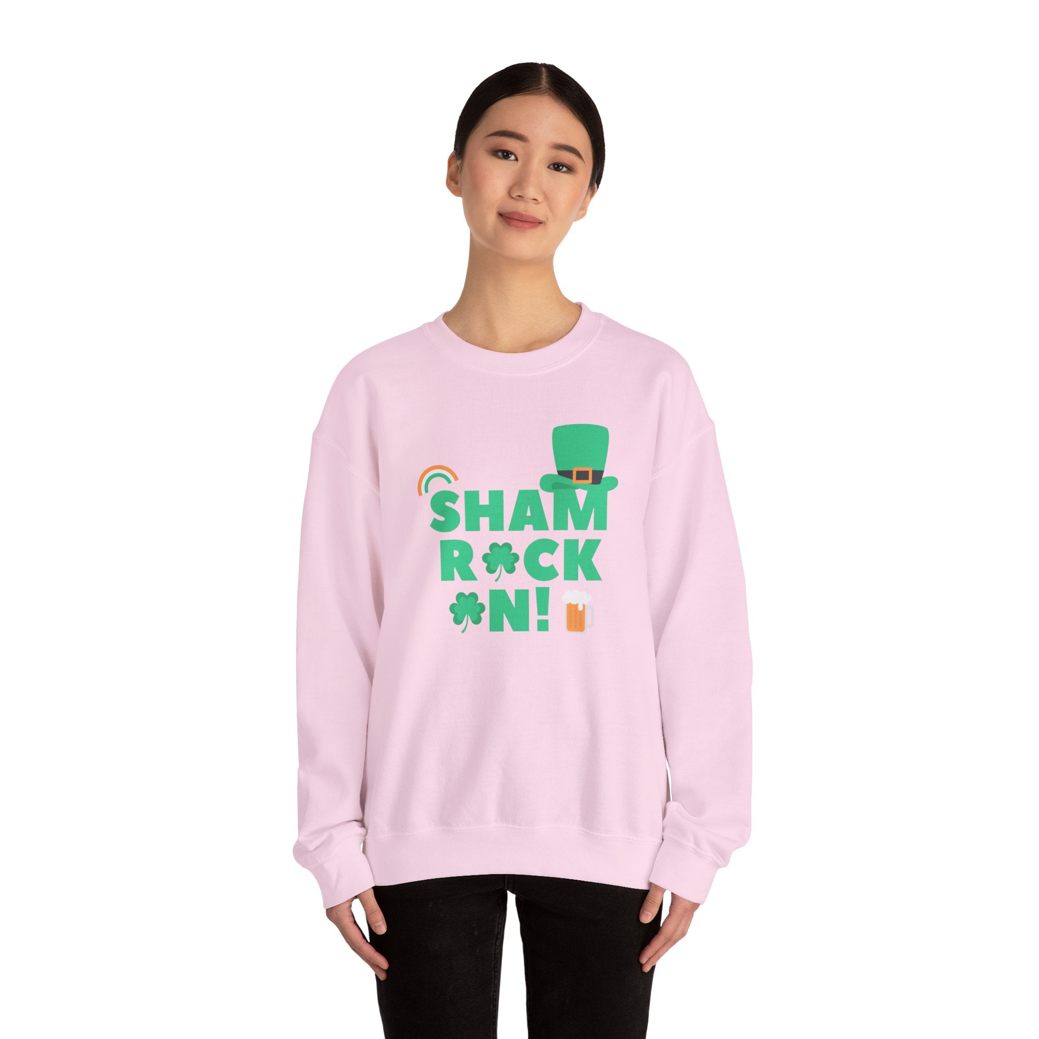 Sham Rock Unisex Sweatshirt, St. Patrick's Day Jumper, Lucky Clover Crewneck, Irish Holiday Pullover, Green Festival Top