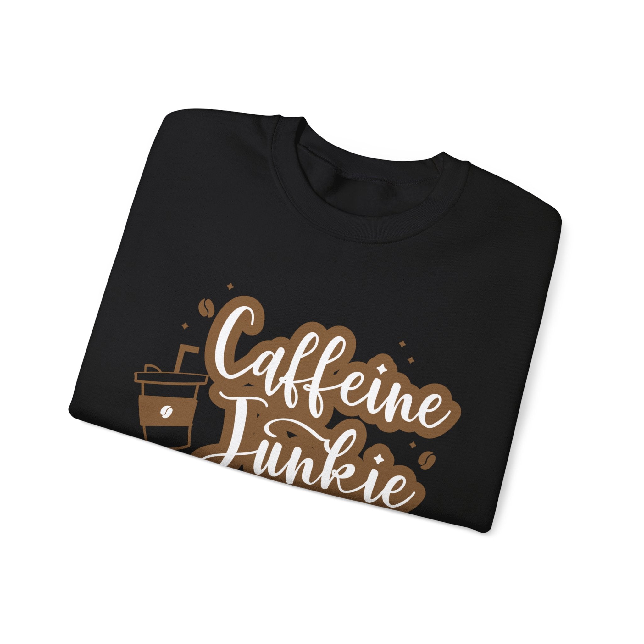 Caffeine Junkie Crewneck Sweatshirt | Cozy Gift for Coffee Lovers, Perfect for Fall, Everyday Wear, Casual Style, Gift for Her