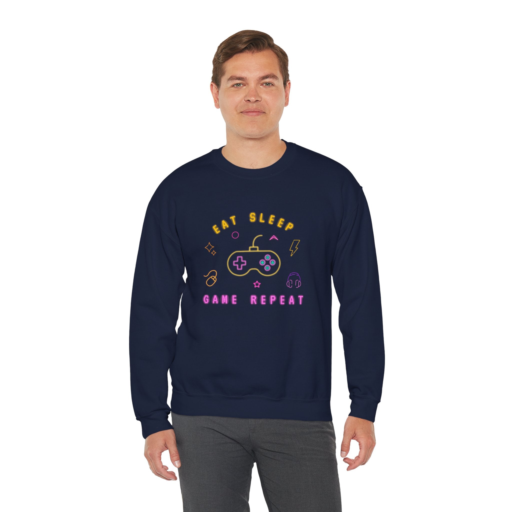 Gamer Crewneck Sweatshirt, Unisex Sweatshirt, Gaming Apparel, Casual Wear, Gifts for Gamers, Game Night Fashion