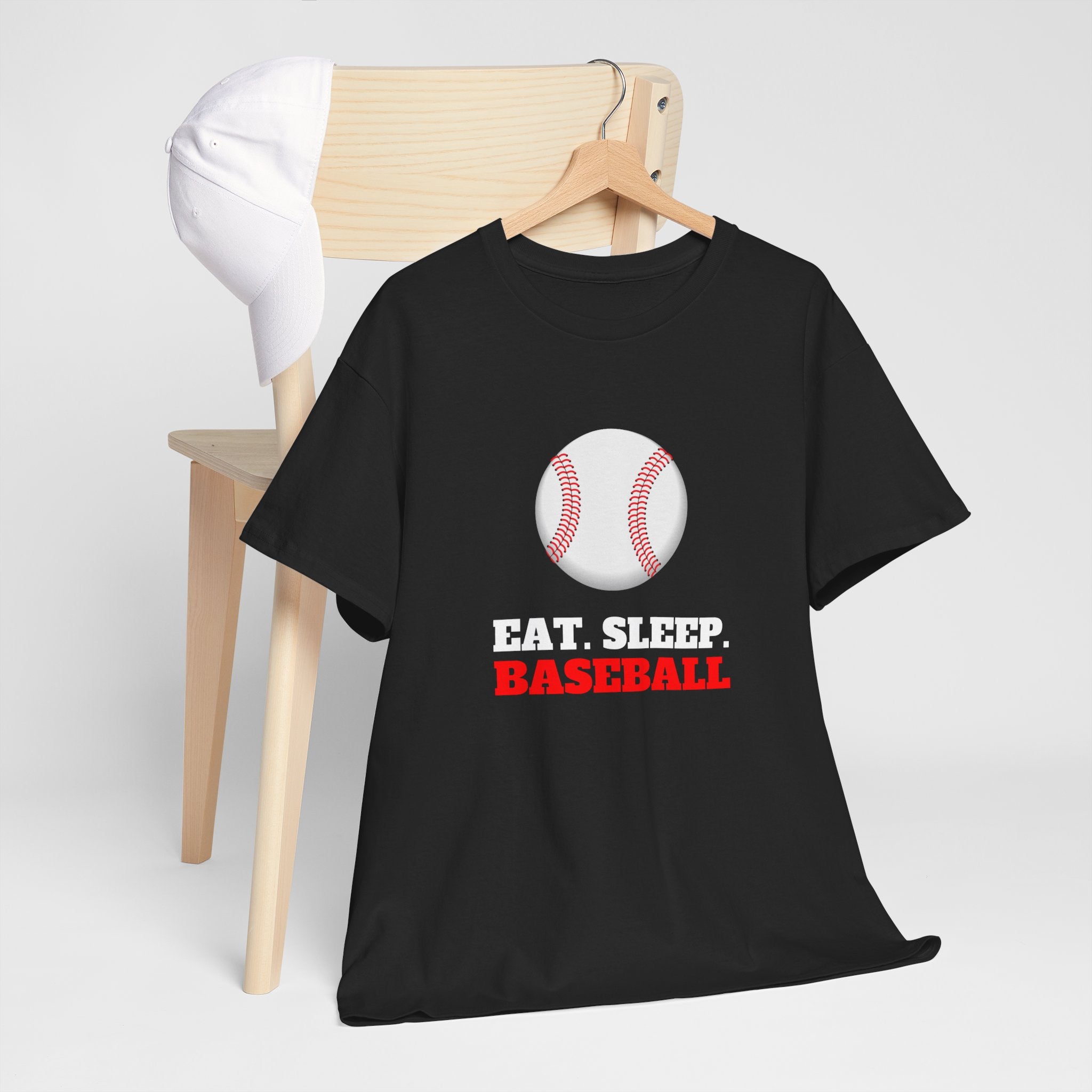 Eat Sleep Baseball Unisex Heavy Cotton Tee, Sports Fans, Gifts for Baseball Lovers, Casual Wear