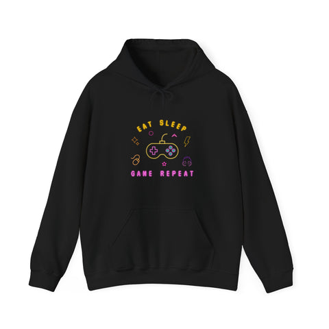Gaming Life Hoodie, Unisex Sweatshirt, Cozy Gamer Apparel, Casual Wear, Gifts for Gamers, Sleep Game Repeat