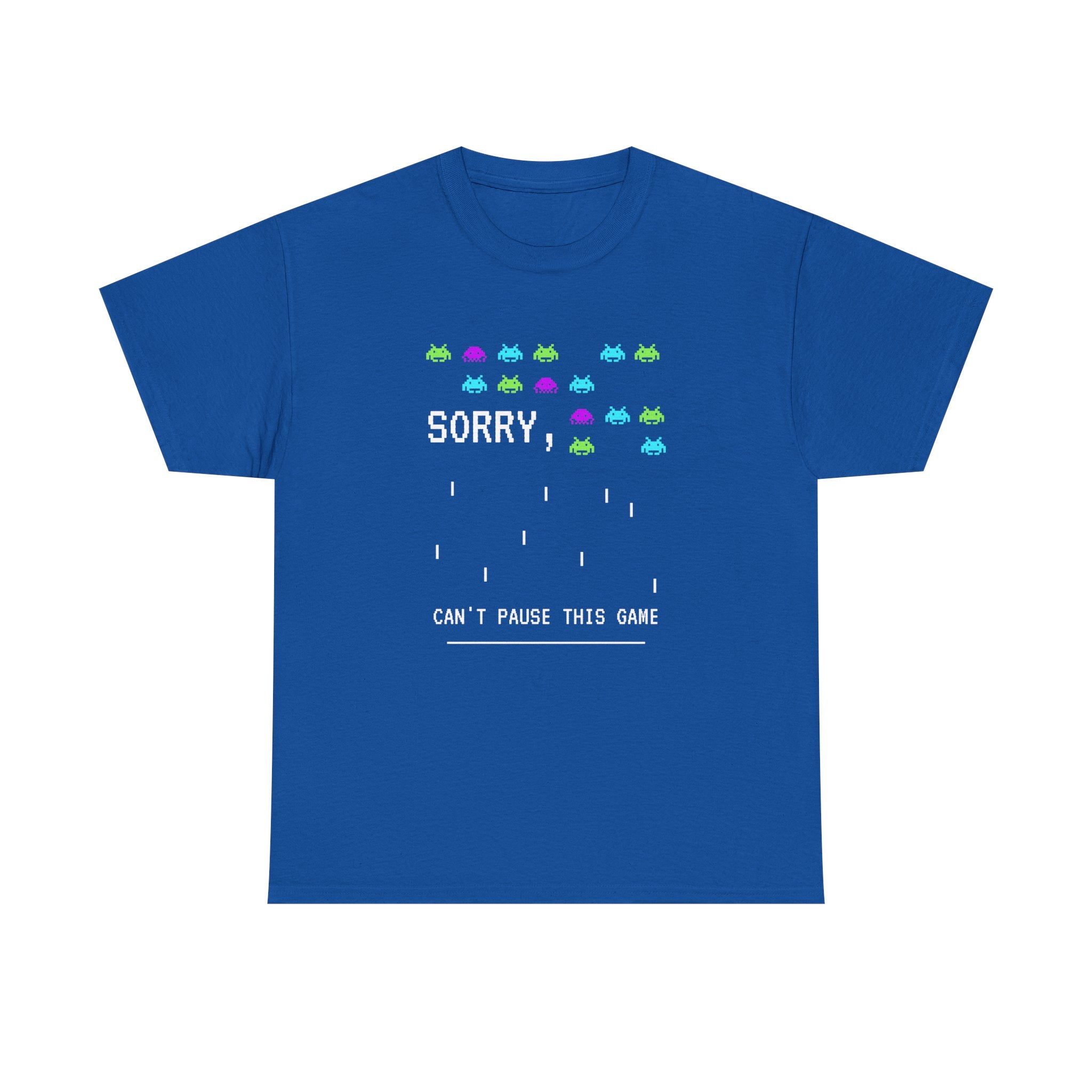 Retro Gamer Unisex Heavy Cotton Tee, Sorry Can't Pause This Game Shirt, Casual Wear T-Shirt, Fun Gaming Tee
