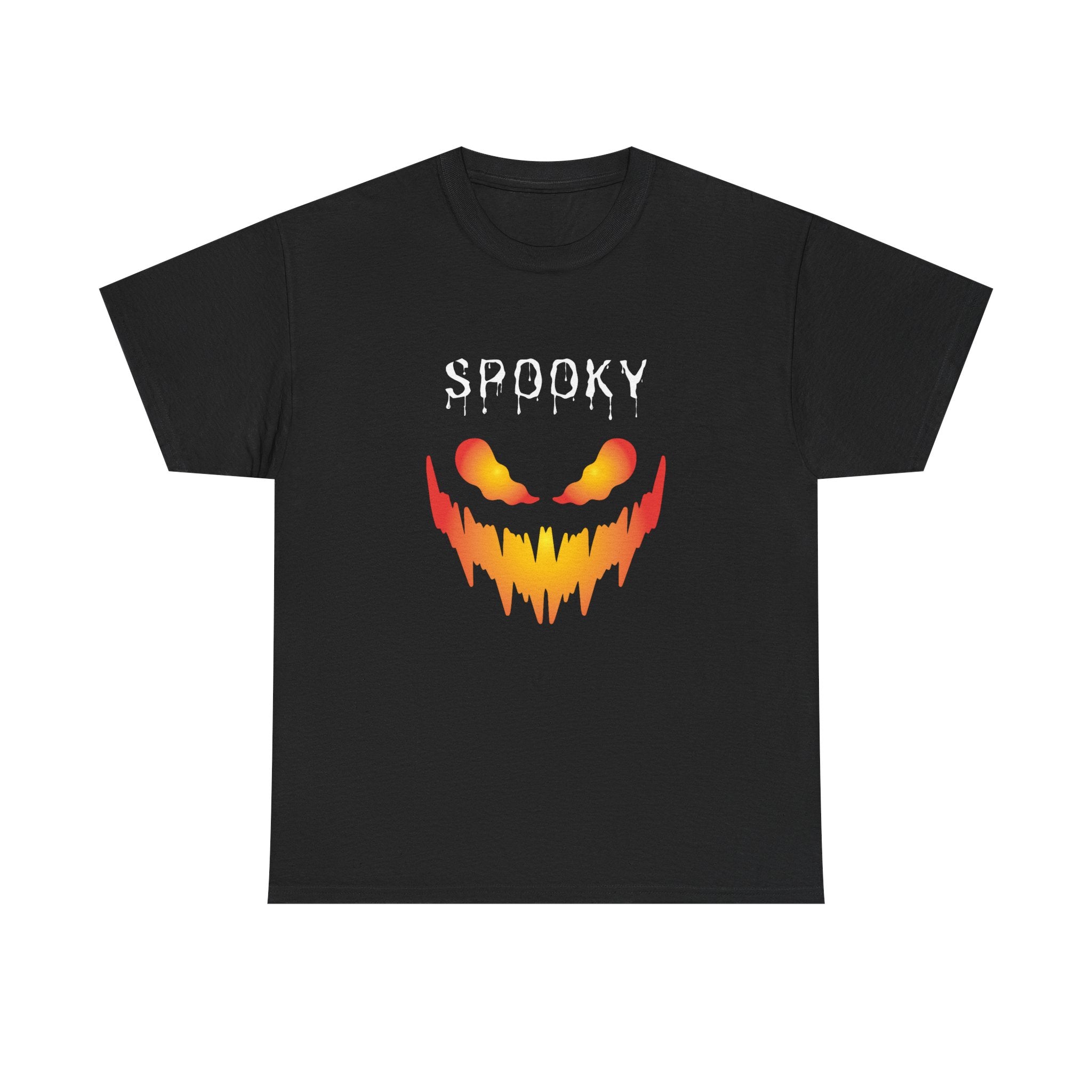 Spooky Halloween Tees, Unisex Heavy Cotton Tee for Fall, Ghostly Graphics Shirt, Halloween Apparel