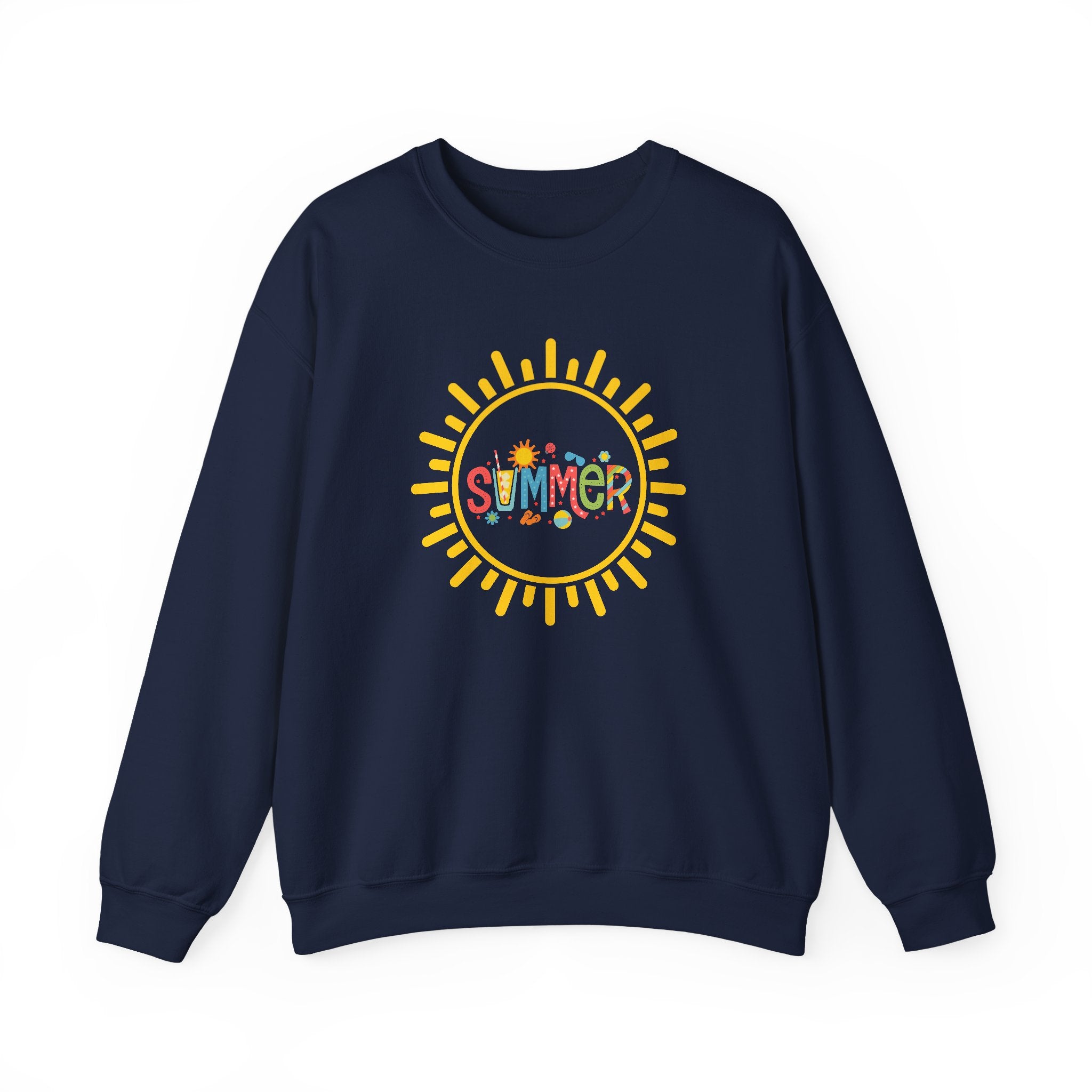 Cheerful Summer Sun Sweatshirt, Cozy Crewneck, Unisex Pullover, Vacation Wear