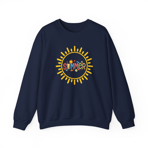 Cheerful Summer Sun Sweatshirt, Cozy Crewneck, Unisex Pullover, Vacation Wear