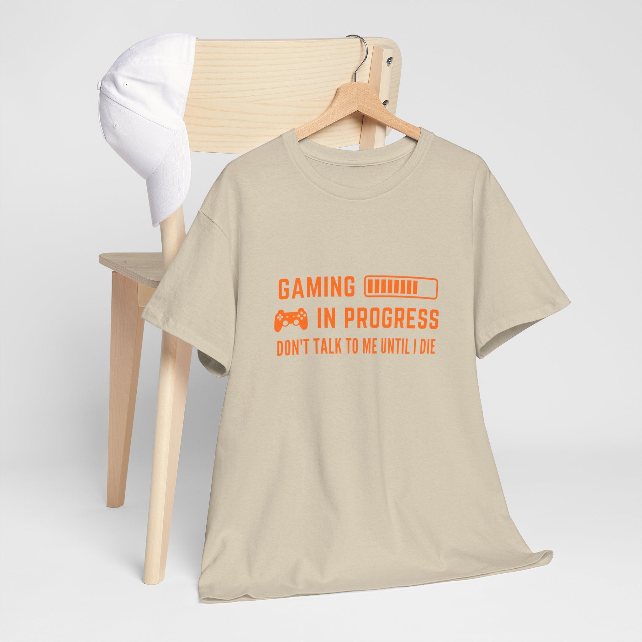Gaming In Progress Unisex Heavy Cotton Tee, Gamer Gift, Funny Shirt, Birthday Present, Video Game Lover Tee, Casual Wear