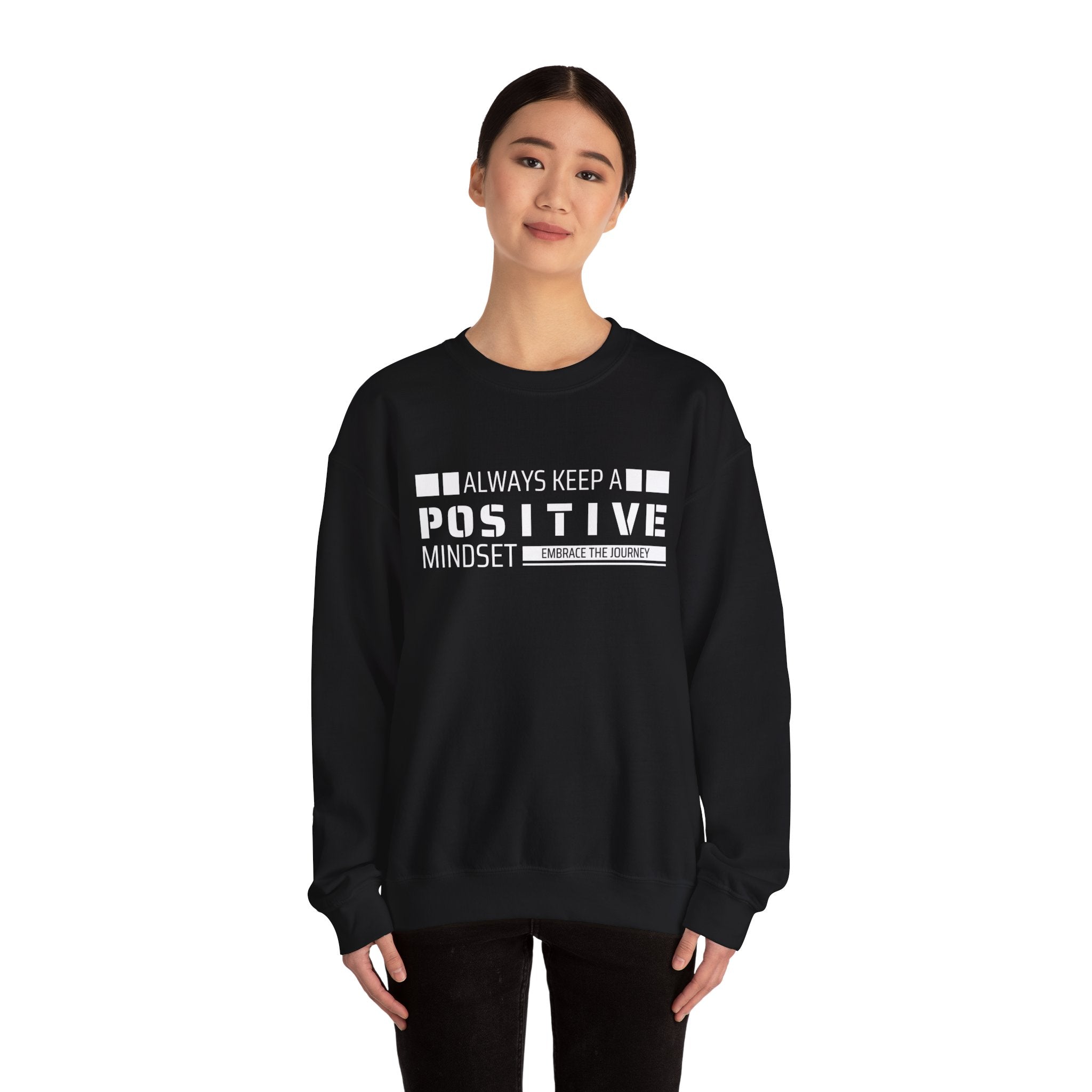 Positive Mindset Crewneck Sweatshirt - Motivational Apparel for Women, Cozy Self-Care Wear, Inspirational Gift, Wellness Reminder,