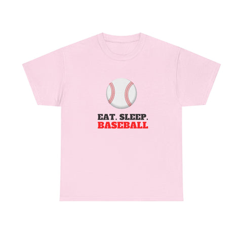 Eat Sleep Baseball Unisex Heavy Cotton Tee, Sports Fans, Gifts for Baseball Lovers, Casual Wear