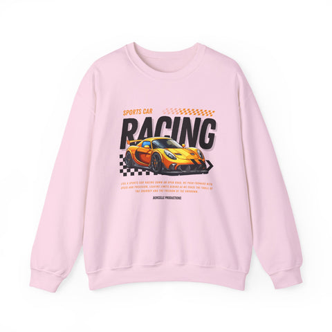 Sporty Racing Sweatshirt for Car Enthusiasts, Unisex Crewneck Pullover, Perfect for Racing Events, Casual Wear
