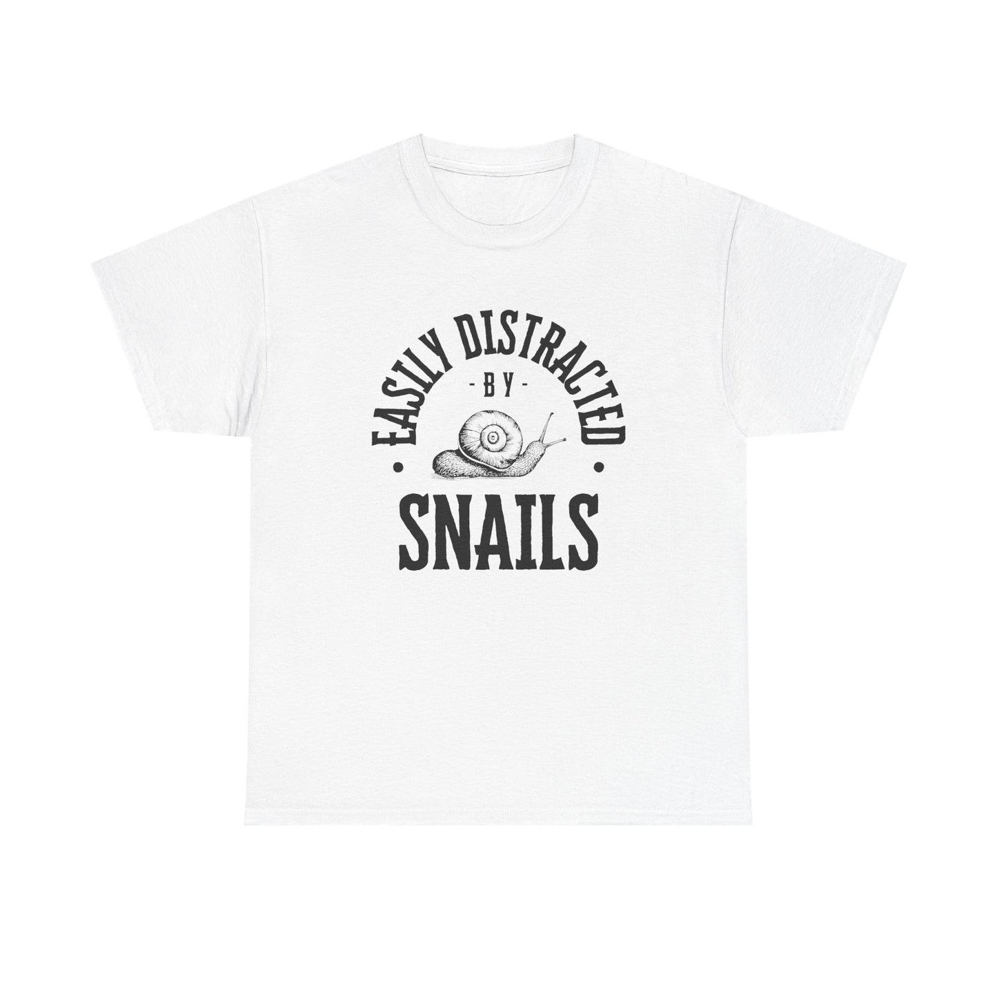 Easily Distracted by Snails Tee, Funny Snail Shirt, Unisex Graphic Tee, Gift for Snail Lovers, Nature Humor Tee, Casual Wear