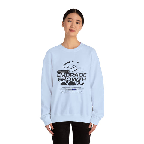 Embrace Growth Sweatshirt - Inspirational, Motivational, Self-Improvement Gift, Crewneck Jumper, Everyday Wear, Heavy Blend Tee