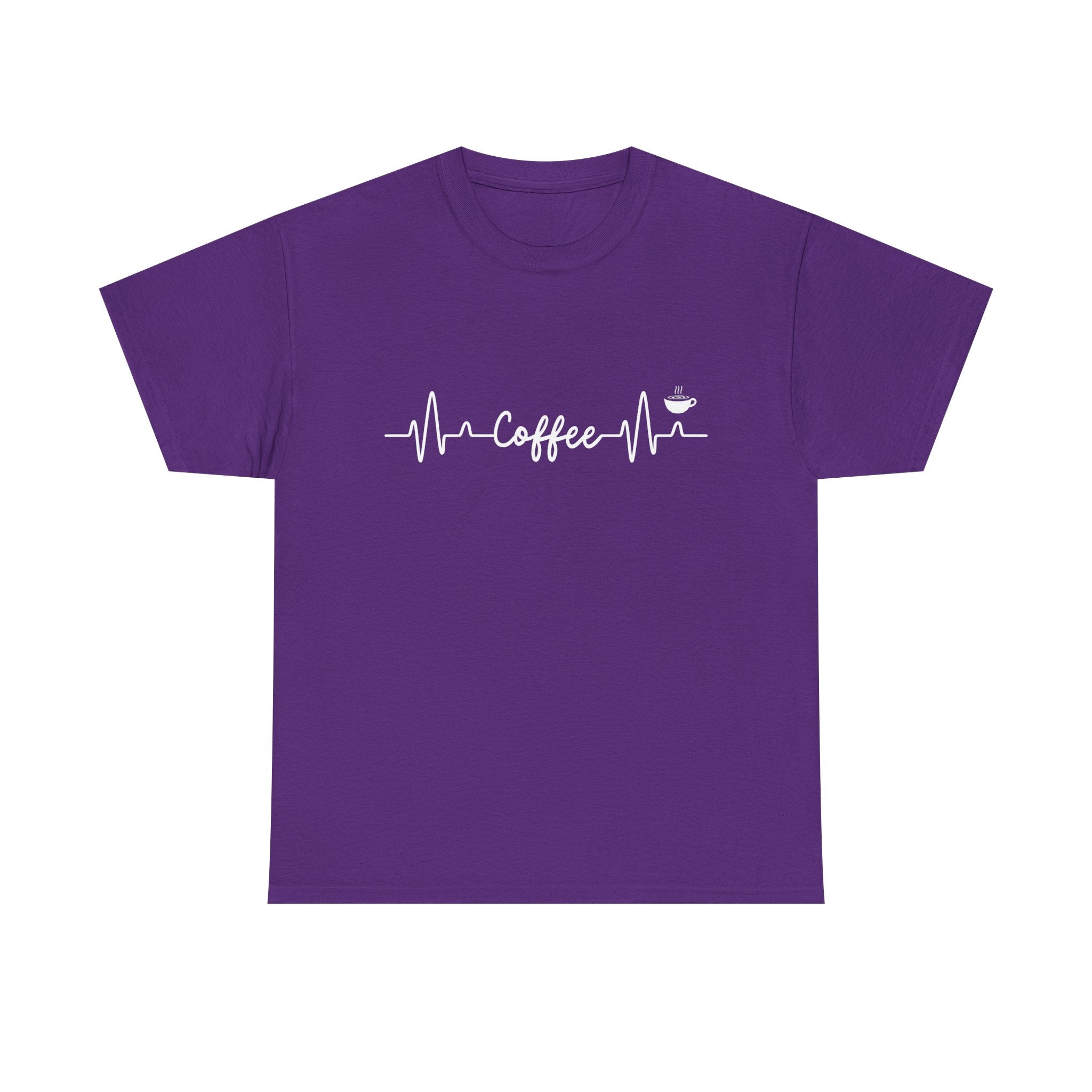 Coffee Heartbeat Unisex Tee, Ideal for Coffee Lovers, Birthday Gift, Casual Wear, Everyday Comfort, Coffee Tee Shirt, Coffee Lover Shirt,