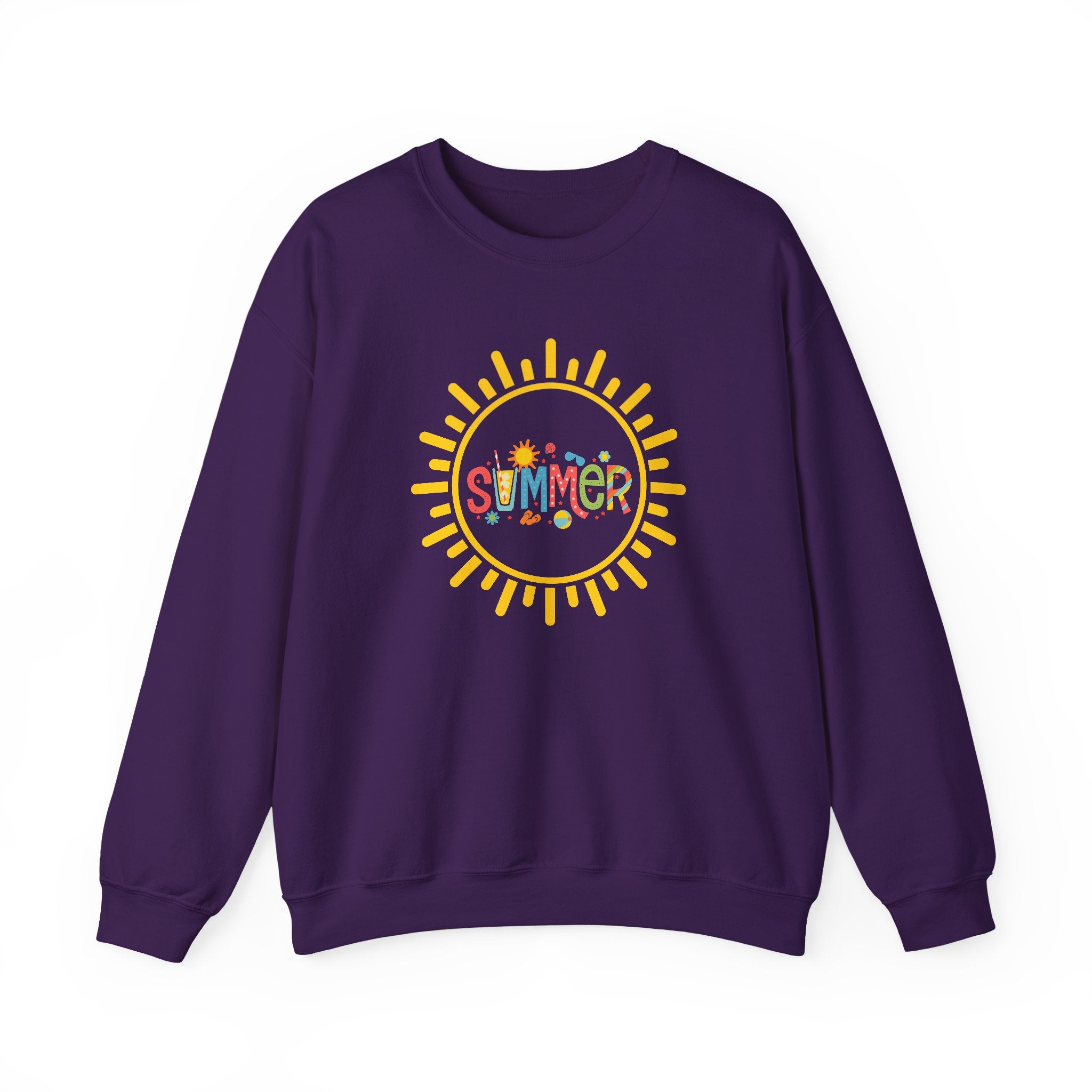 Cheerful Summer Sun Sweatshirt, Cozy Crewneck, Unisex Pullover, Vacation Wear