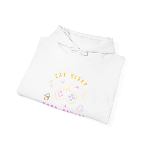 Gaming Life Hoodie, Unisex Sweatshirt, Cozy Gamer Apparel, Casual Wear, Gifts for Gamers, Sleep Game Repeat
