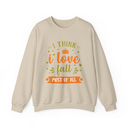 Fall Love Crewneck Sweatshirt, Cozy Autumn Apparel, Perfect for Thanksgiving, Pumpkin Lover Gift, Unisex Fall Fashion, Seasonal Sweater