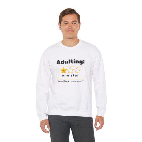 Adulting Sweatshirt - Humor Crewneck for Students, Gift for Millennials, Cozy Lounge Wear, Funny Sweatshirt for Birthdays, Adult Humor