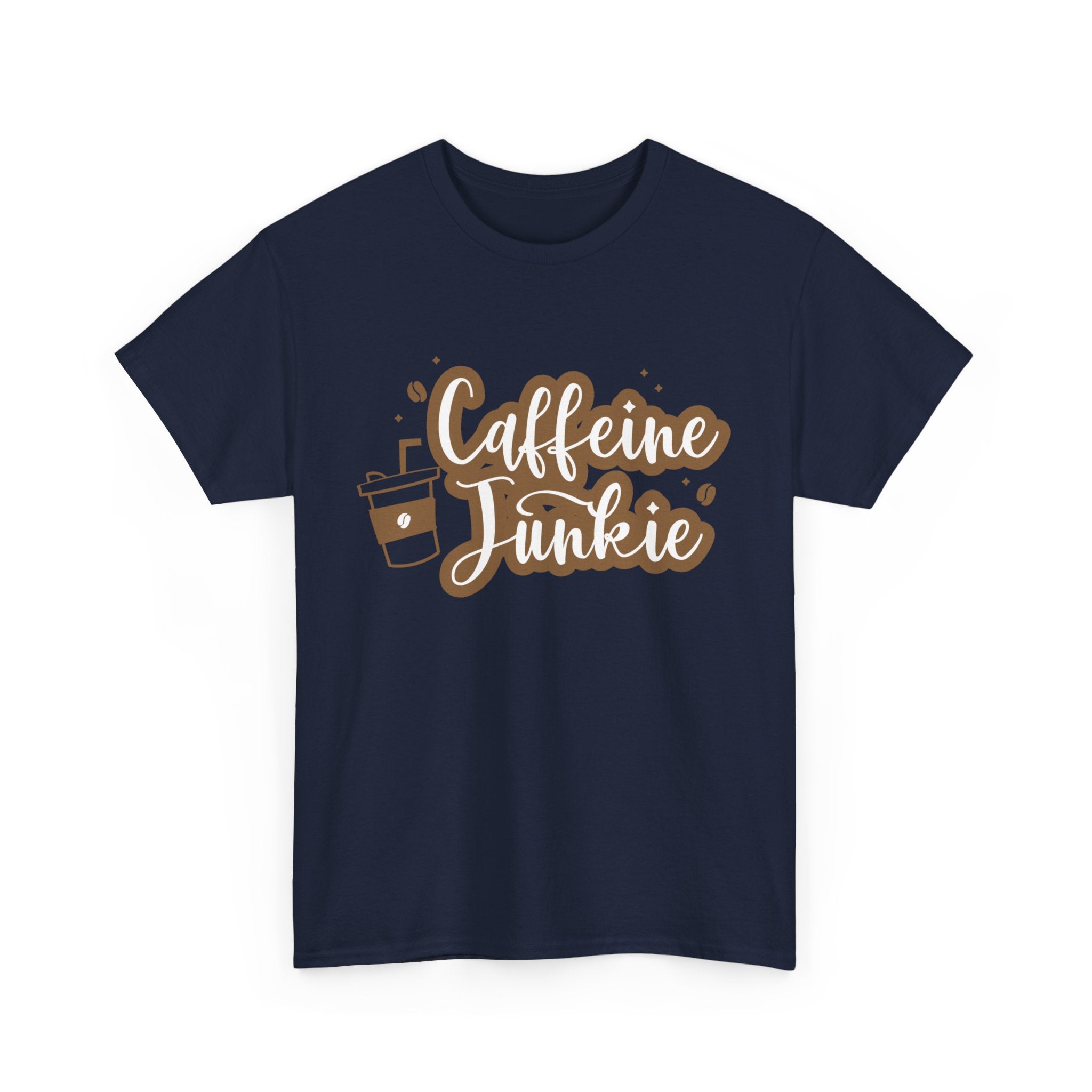 Caffeine Junkie Unisex Heavy Cotton Tee, Coffee Lover Shirt, Gift for Baristas, Comfortable Casual Wear, Daily Essentials