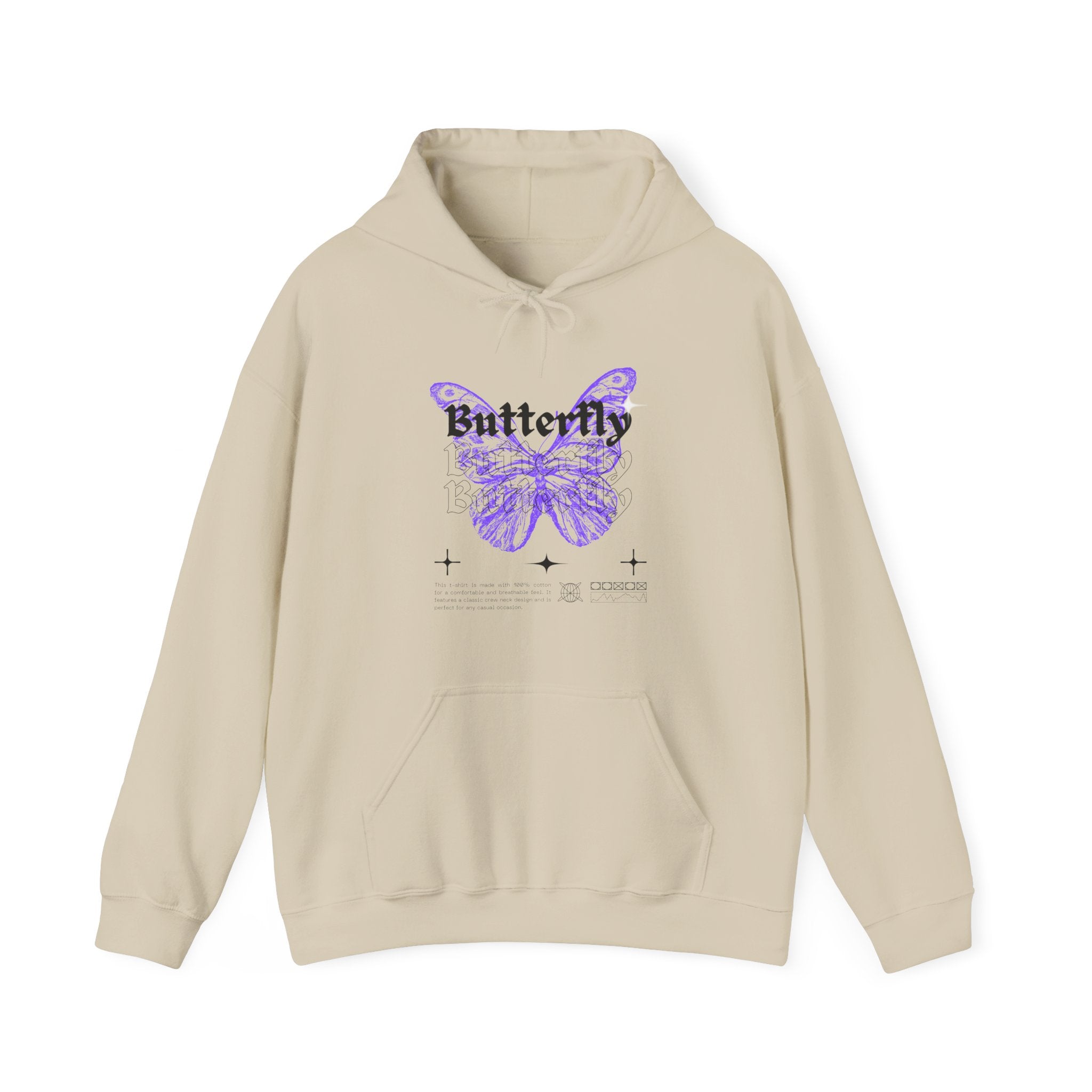 Butterfly Unisex Hoodie, Cozy Streetwear Sweatshirt for Nature Lovers, Spring Fashion, Casual Wear