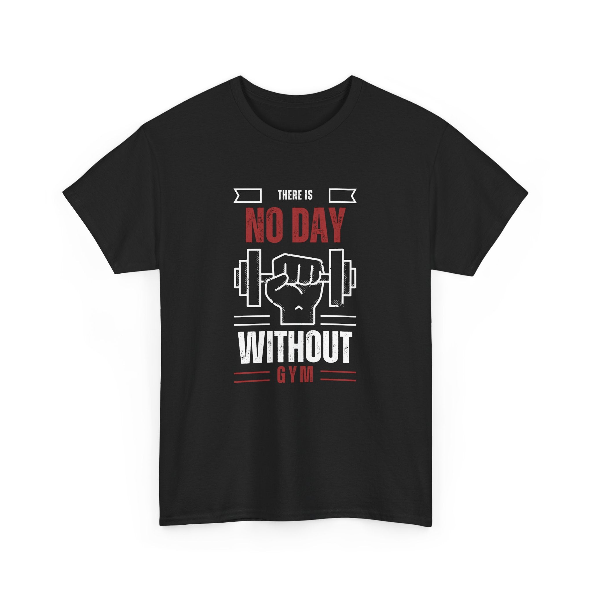 Motivational Gym T-Shirt - "No Day Without Gym" - Fitness Gift, Workout Apparel, Sportswear, Unisex Tee, Exercise Motivation