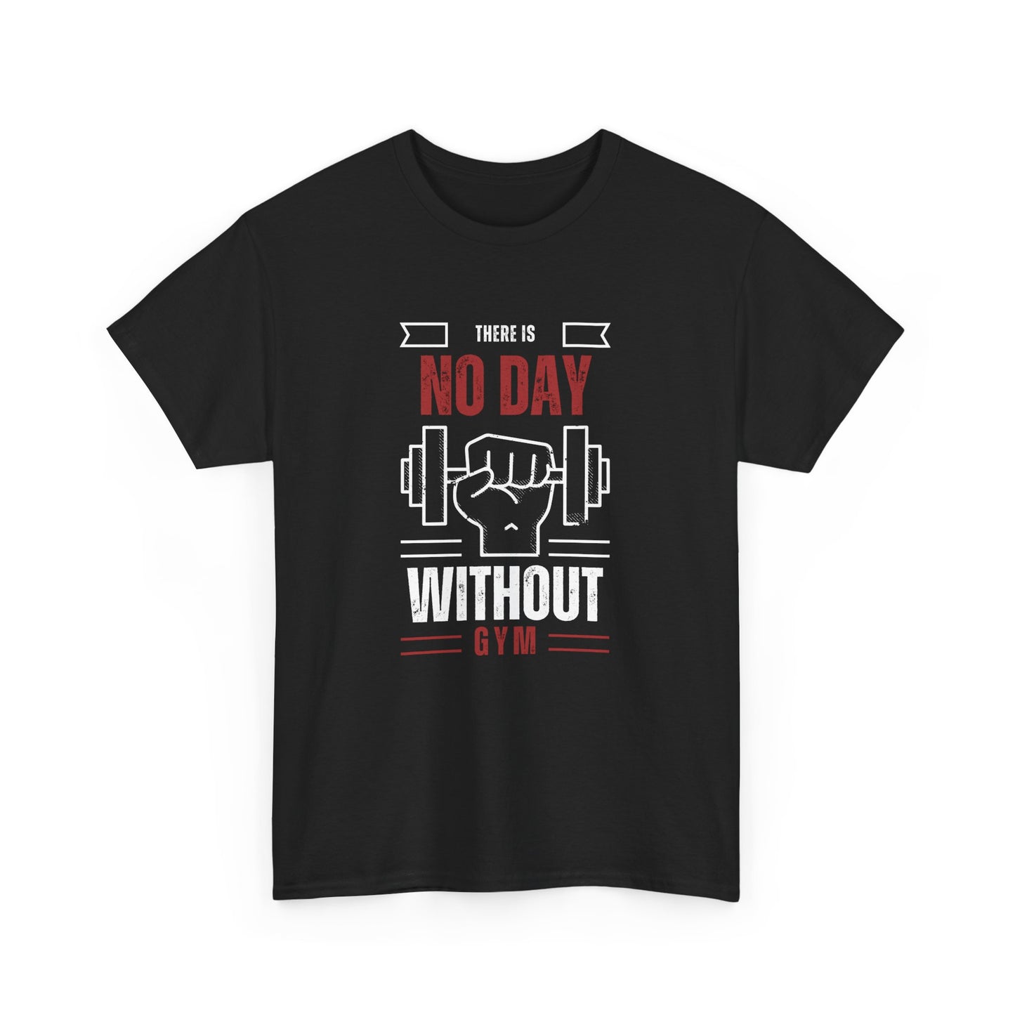 Motivational Gym Tee - Unisex Heavy Cotton T-Shirt, 'There is No Day Without Gym'