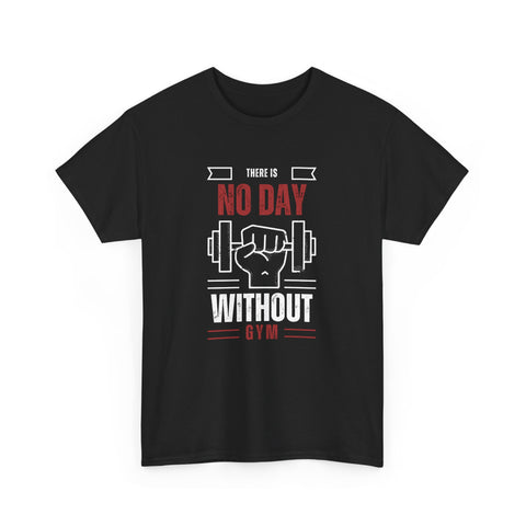 Motivational Gym T-Shirt - "No Day Without Gym" - Fitness Gift, Workout Apparel, Sportswear, Unisex Tee, Exercise Motivation