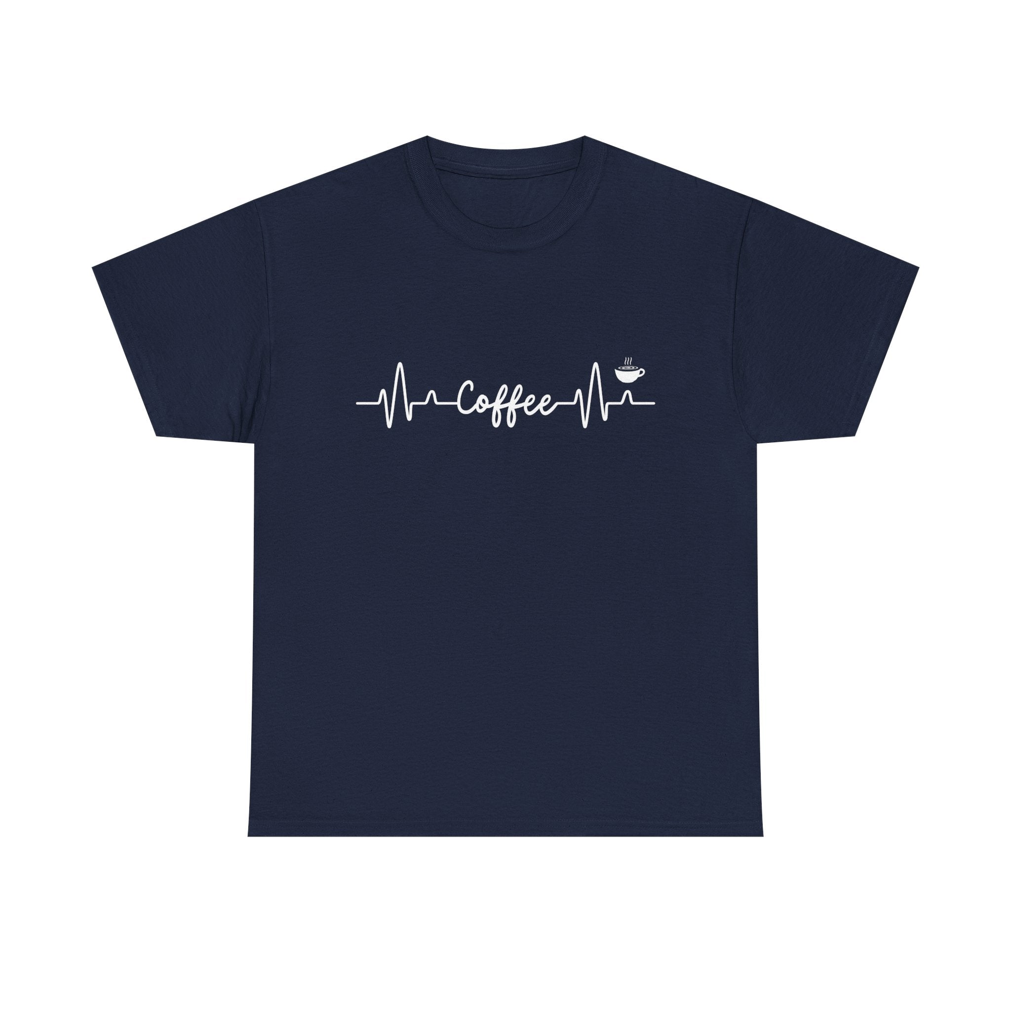 Coffee Heartbeat Unisex Tee, Ideal for Coffee Lovers, Birthday Gift, Casual Wear, Everyday Comfort, Coffee Tee Shirt, Coffee Lover Shirt,