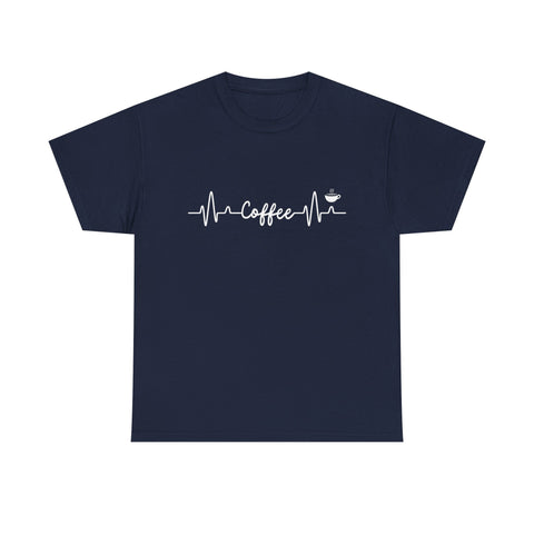 Coffee Heartbeat Unisex Tee, Ideal for Coffee Lovers, Birthday Gift, Casual Wear, Everyday Comfort, Coffee Tee Shirt, Coffee Lover Shirt,