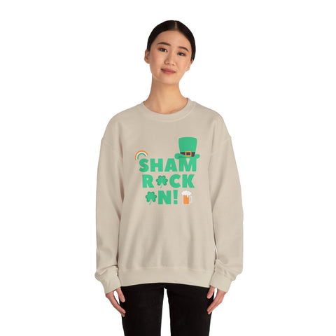 Sham Rock Unisex Sweatshirt, St. Patrick's Day Jumper, Lucky Clover Crewneck, Irish Holiday Pullover, Green Festival Top