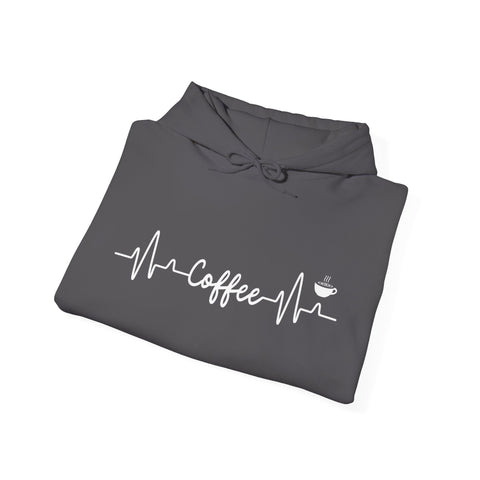 Coffee Heartbeat Hoodie, Gift for Baristas, Cozy Winter Wear, Birthday Gift, Relaxation Outfit, Coffee Lover Sweatshirt, Barista Gift,